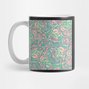 Just Peachy Flower Patch - Digitally Illustrated Flower Pattern for Home Decor, Clothing Fabric, Curtains, Bedding, Pillows, Upholstery, phone cases and stationary Mug